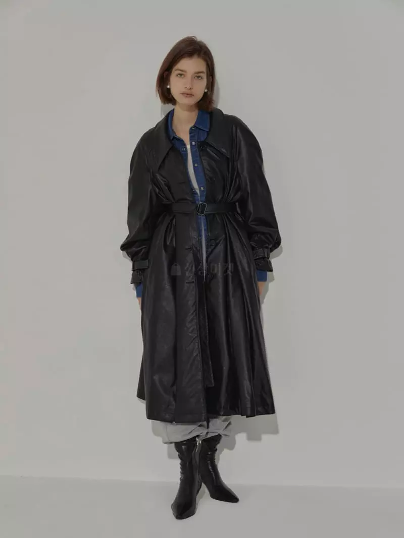 Neroli36 - Korean Women Fashion - #momslook - H Leather Coat