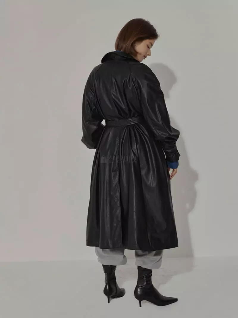 Neroli36 - Korean Women Fashion - #momslook - H Leather Coat - 3
