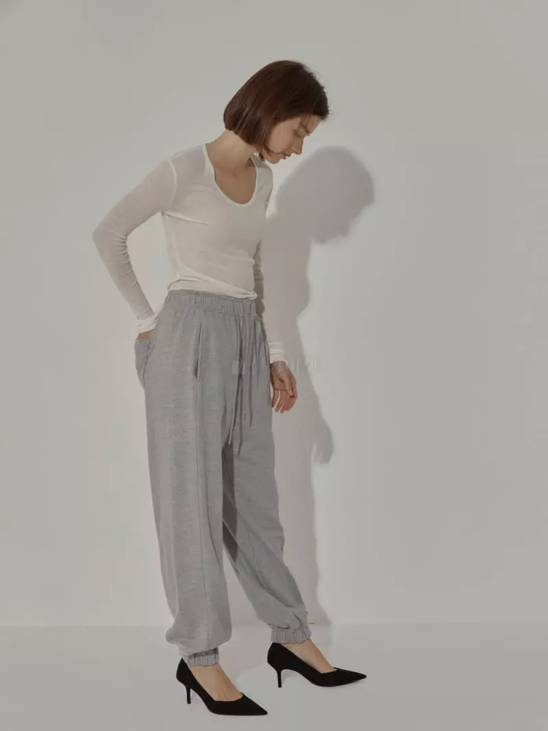 Neroli36 - Korean Women Fashion - #momslook - U Neck Tee