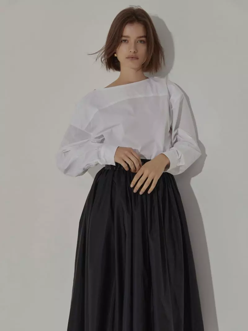 Neroli36 - Korean Women Fashion - #momslook - Square Neck Shirt