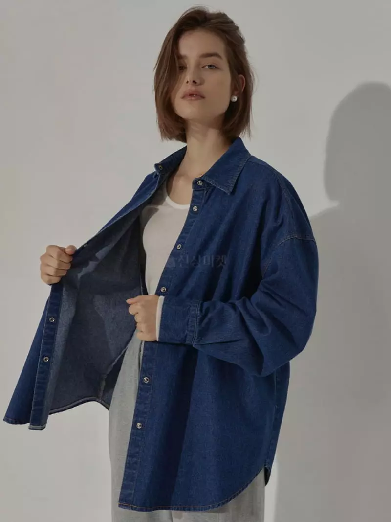 Neroli36 - Korean Women Fashion - #womensfashion - H Puff Denim Shirt - 3