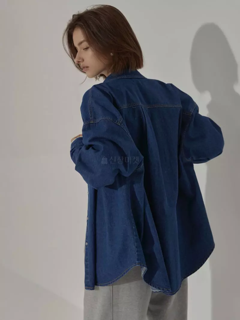 Neroli36 - Korean Women Fashion - #womensfashion - H Puff Denim Shirt - 5