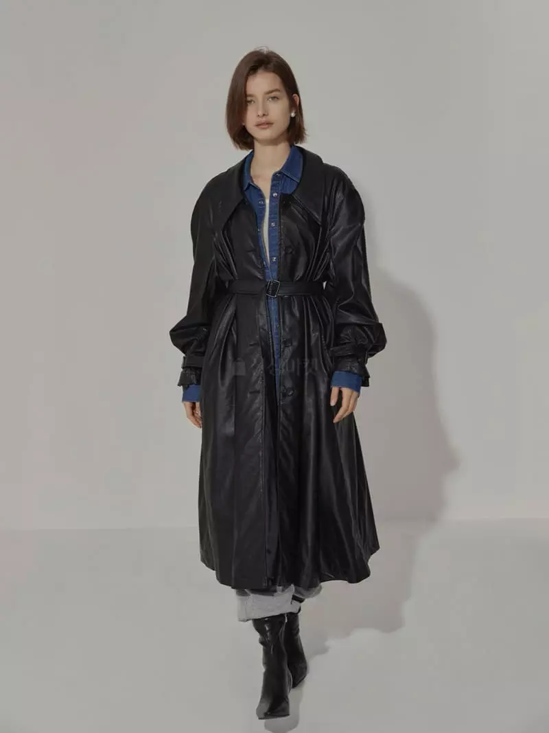 Neroli36 - Korean Women Fashion - #momslook - H Leather Coat - 4