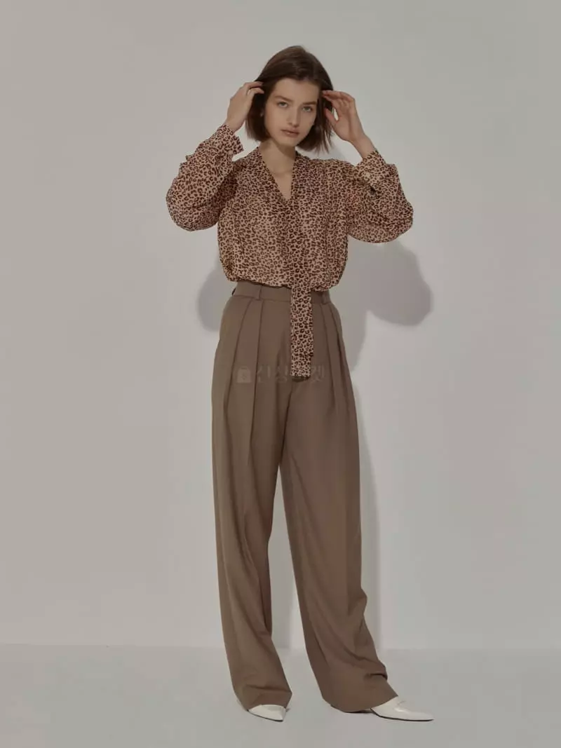 Neroli36 - Korean Women Fashion - #womensfashion - Leopard Tie Blouse - 3