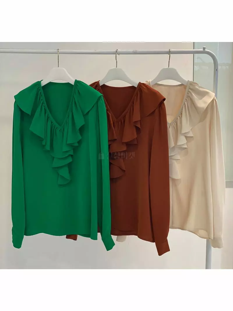 Neroli36 - Korean Women Fashion - #momslook - Tos Frill Blouse - 4