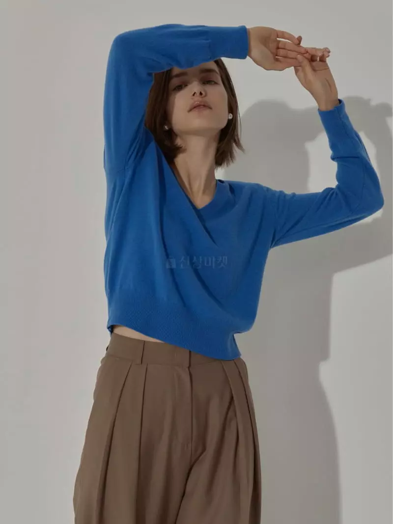 Neroli36 - Korean Women Fashion - #womensfashion - Pad V Knit Tee