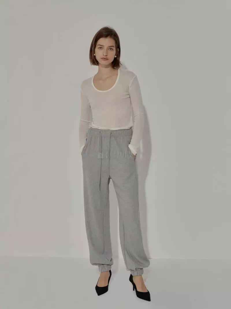 Neroli36 - Korean Women Fashion - #womensfashion - U Neck Tee - 2