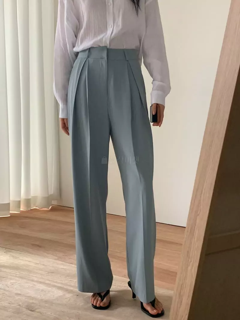 Neuf Nine - Korean Women Fashion - #momslook - Wrinke Pants - 2