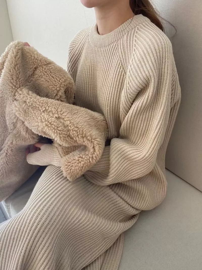 Neuf Nine - Korean Women Fashion - #momslook - Warmer Knit Tee - 2