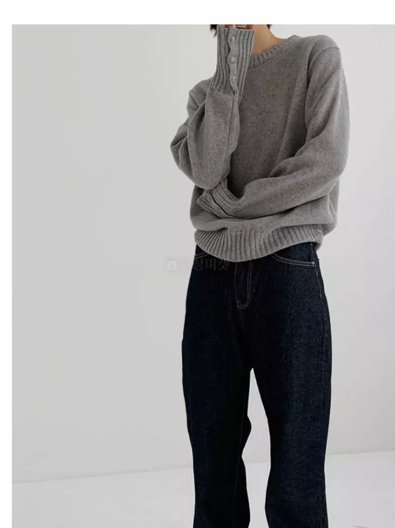 Neuf Nine - Korean Women Fashion - #momslook - Howell Button Knit - 3
