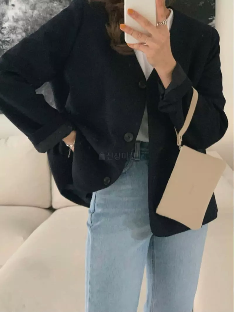 Neuf Nine - Korean Women Fashion - #restrostyle - No Collar Jacket - 3