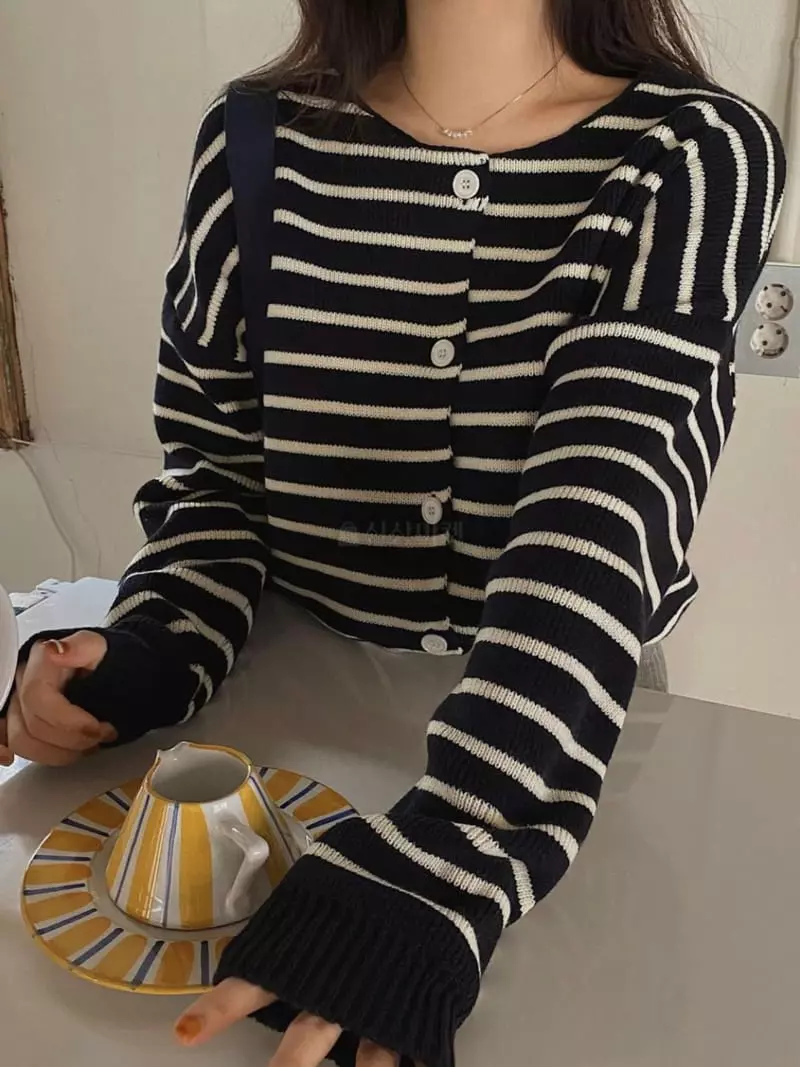 Neuf Nine - Korean Women Fashion - #restrostyle - Stripes Cardigan - 2