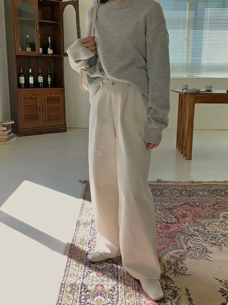 Neuf Nine - Korean Women Fashion - #romanticstyle - Lamp Loose Knit Tee
