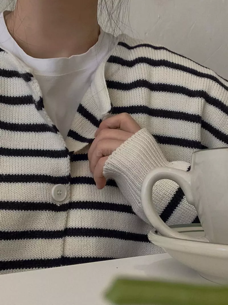Neuf Nine - Korean Women Fashion - #romanticstyle - Stripes Cardigan - 4