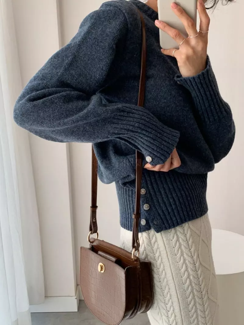 Neuf Nine - Korean Women Fashion - #thelittlethings - Howell Button Knit - 2