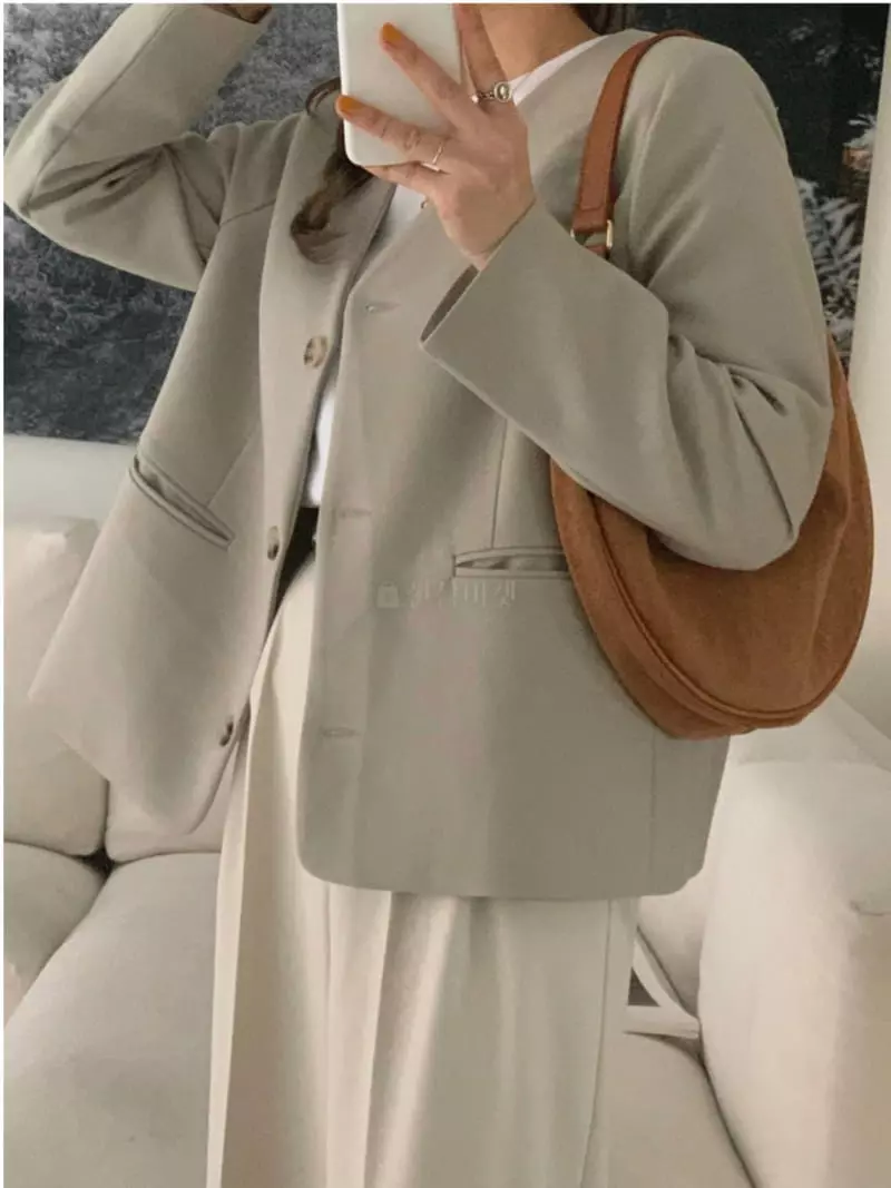 Neuf Nine - Korean Women Fashion - #vintagekidsstyle - No Collar Jacket