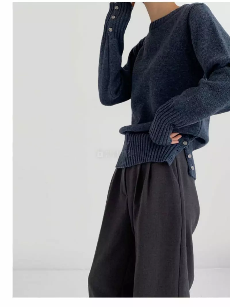 Neuf Nine - Korean Women Fashion - #momslook - Howell Button Knit - 4