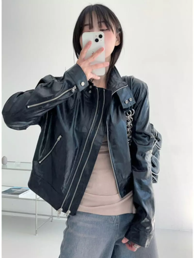 Neuter - Korean Women Fashion - #momslook - Crack Zip-up - 8