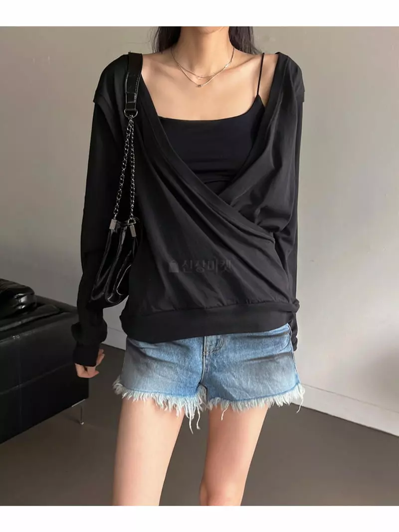 Neuter - Korean Women Fashion - #momslook - Over Wrap Sweatshirt