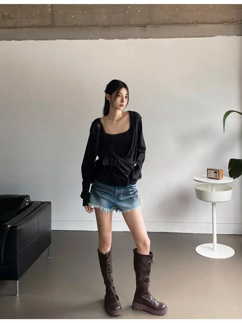 Neuter - Korean Women Fashion - #momslook - Over Wrap Sweatshirt - 3