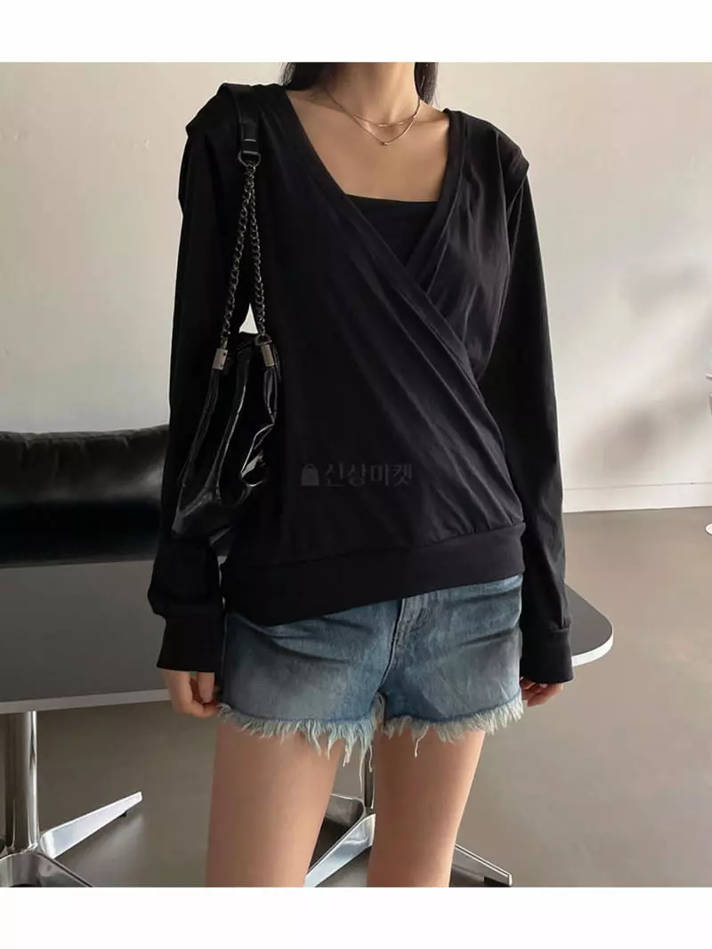 Neuter - Korean Women Fashion - #momslook - Over Wrap Sweatshirt - 5