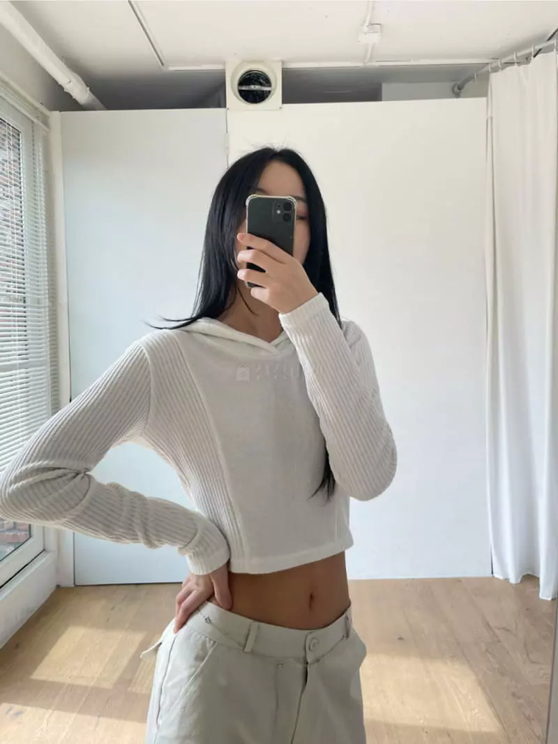 Neuter - Korean Women Fashion - #restrostyle - Half Crop Hoody Tee