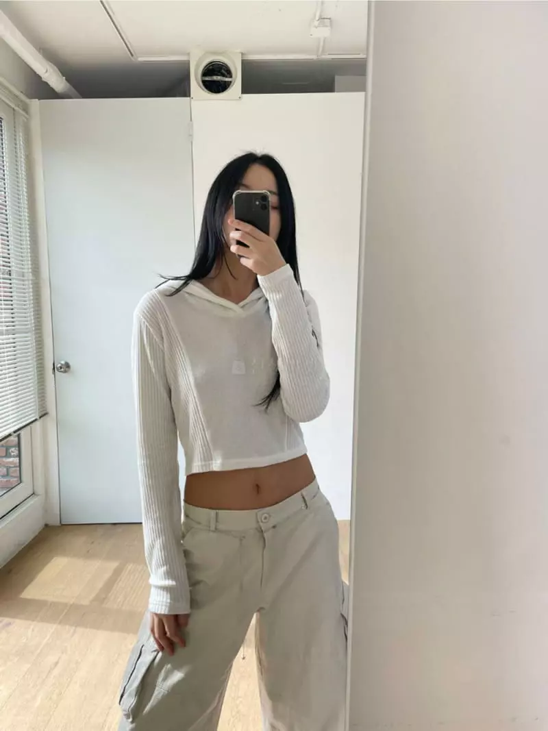 Neuter - Korean Women Fashion - #romanticstyle - Half Crop Hoody Tee - 2