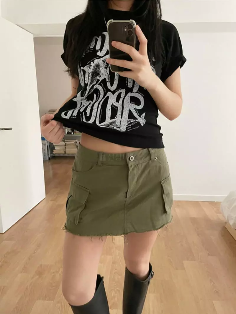 Neuter - Korean Women Fashion - #thatsdarling - Low Cargo Skirt - 2
