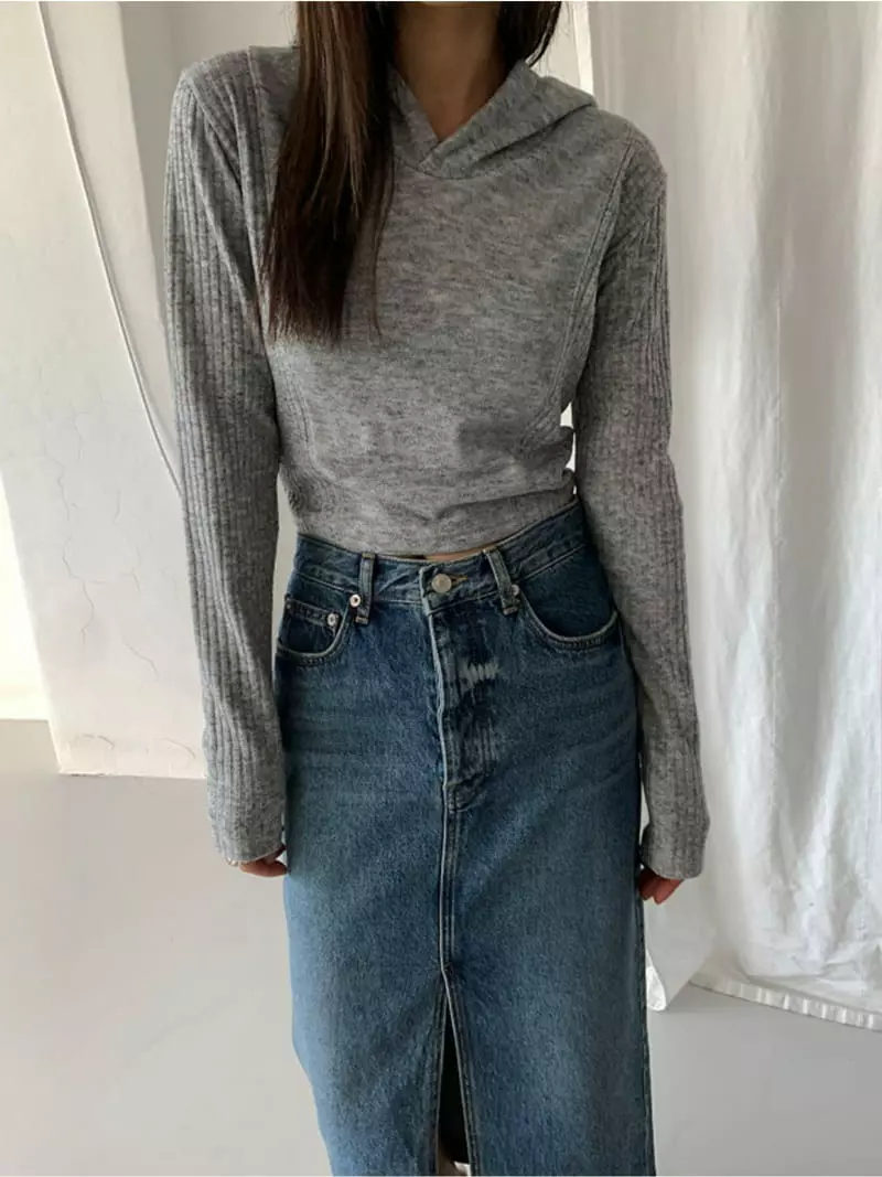 Neuter - Korean Women Fashion - #shopsmall - Half Crop Hoody Tee - 4