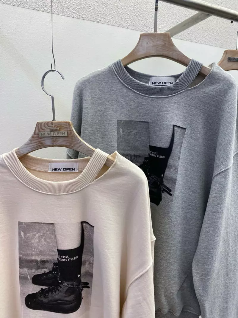 New Open - Korean Women Fashion - #momslook - Heavy Sweatshirt - 2