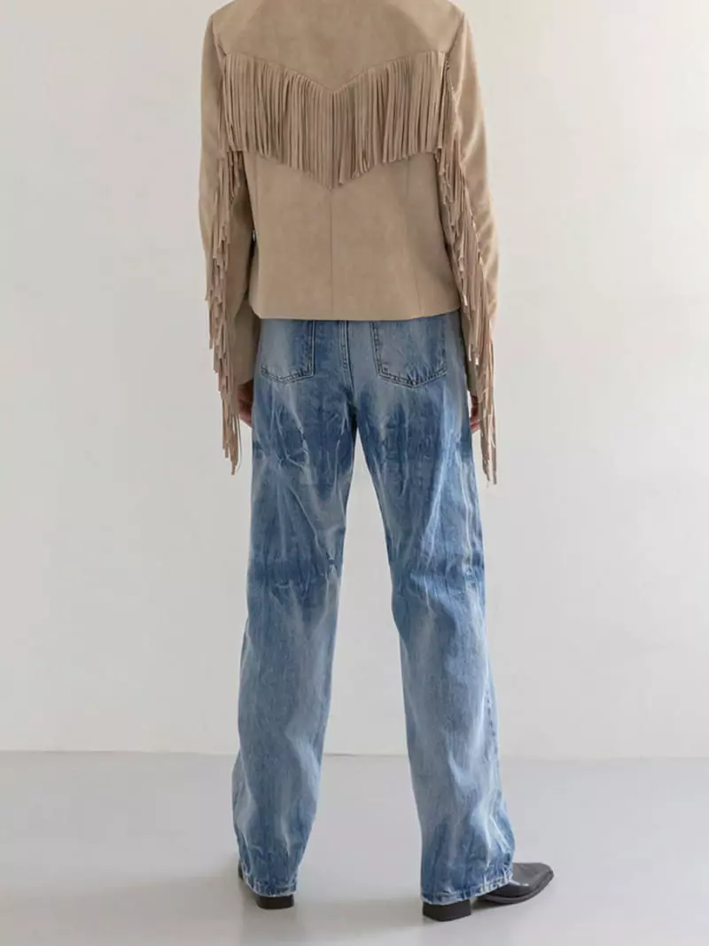 Newjersey - Korean Women Fashion - #pursuepretty - Drawing Washing Jeans - 2