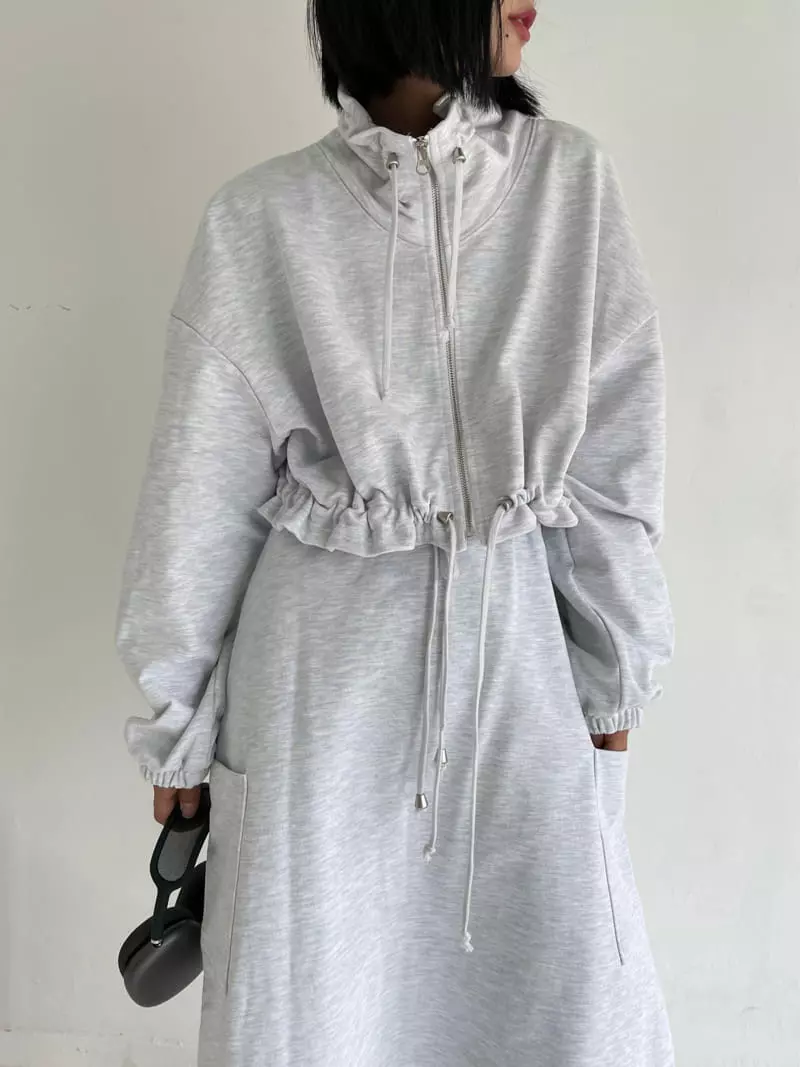Newjersey - Korean Women Fashion - #shopsmall - Terry Cargo Zip-up Set - 6