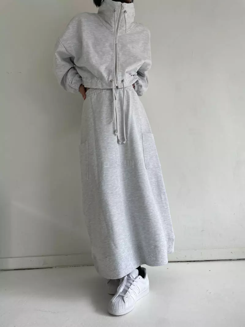 Newjersey - Korean Women Fashion - #thatsdarling - Terry Cargo Zip-up Set - 7