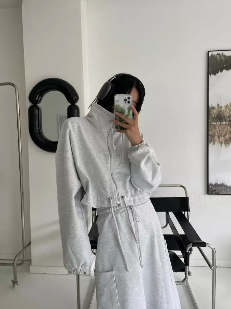 Newjersey - Korean Women Fashion - #vintageinspired - Terry Cargo Zip-up Set