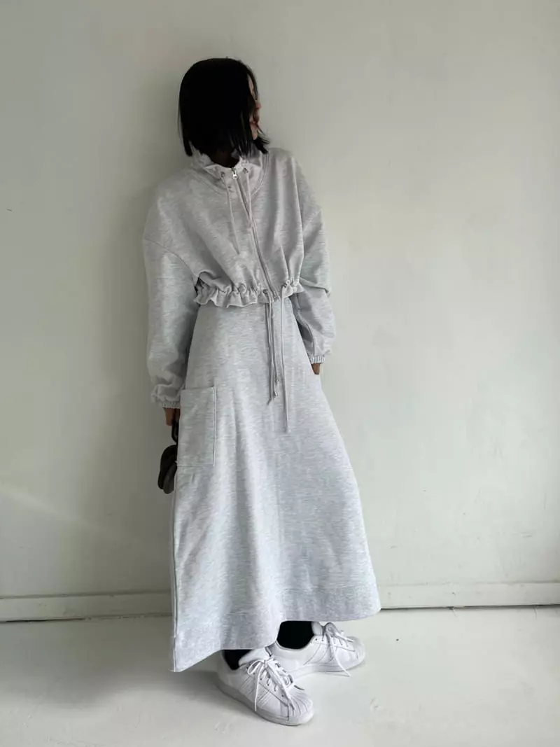 Newjersey - Korean Women Fashion - #vintagekidsstyle - Terry Cargo Zip-up Set - 2