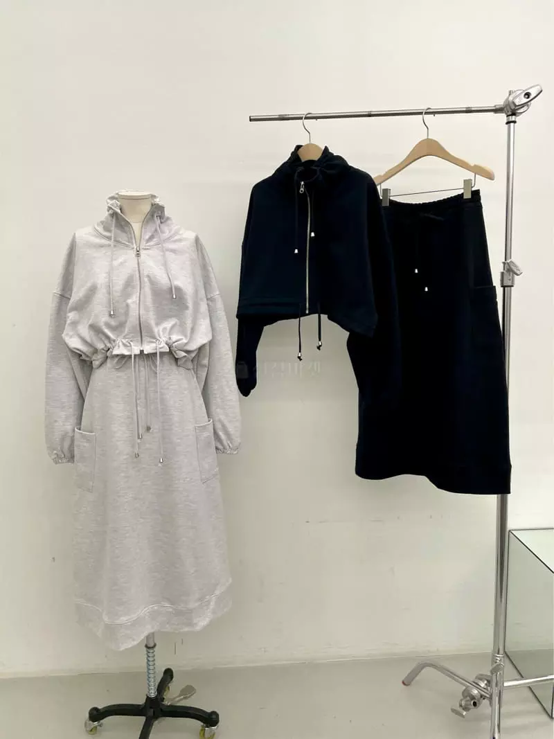 Newjersey - Korean Women Fashion - #womensfashion - Terry Cargo Zip-up Set - 10