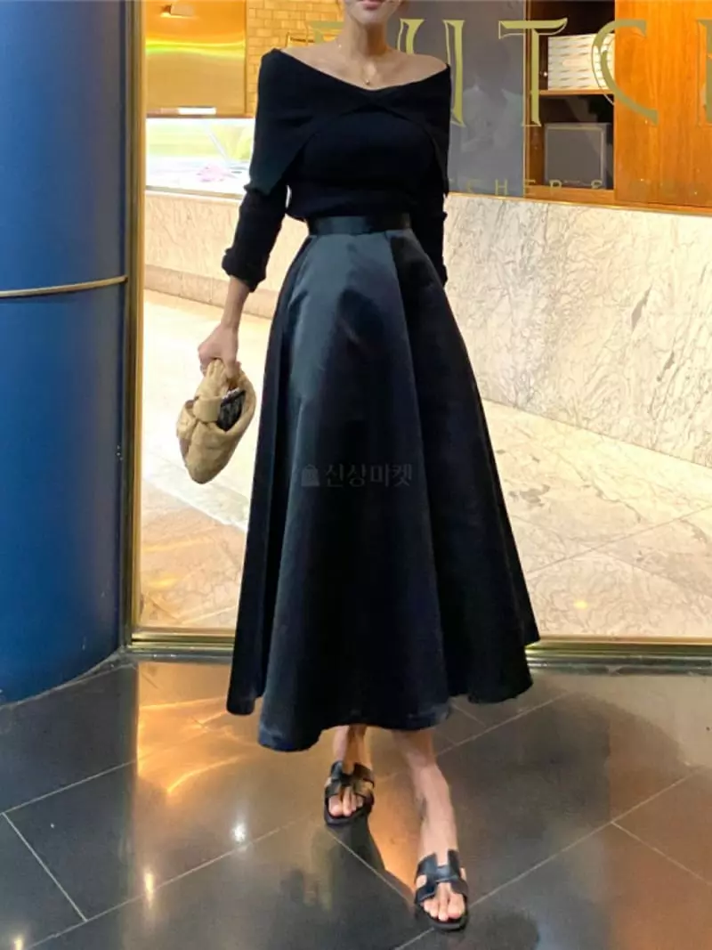 Newtro_Mood - Korean Women Fashion - #momslook - Shatin Whole Skirt - 3