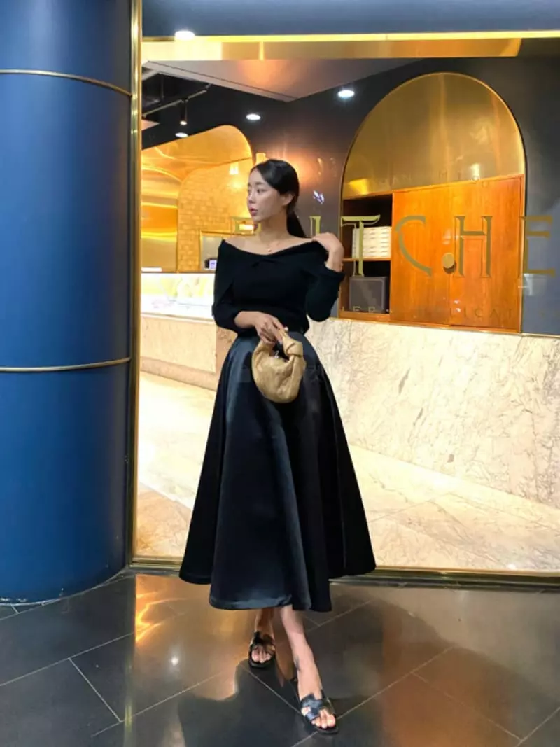 Newtro_Mood - Korean Women Fashion - #momslook - Shatin Whole Skirt - 7