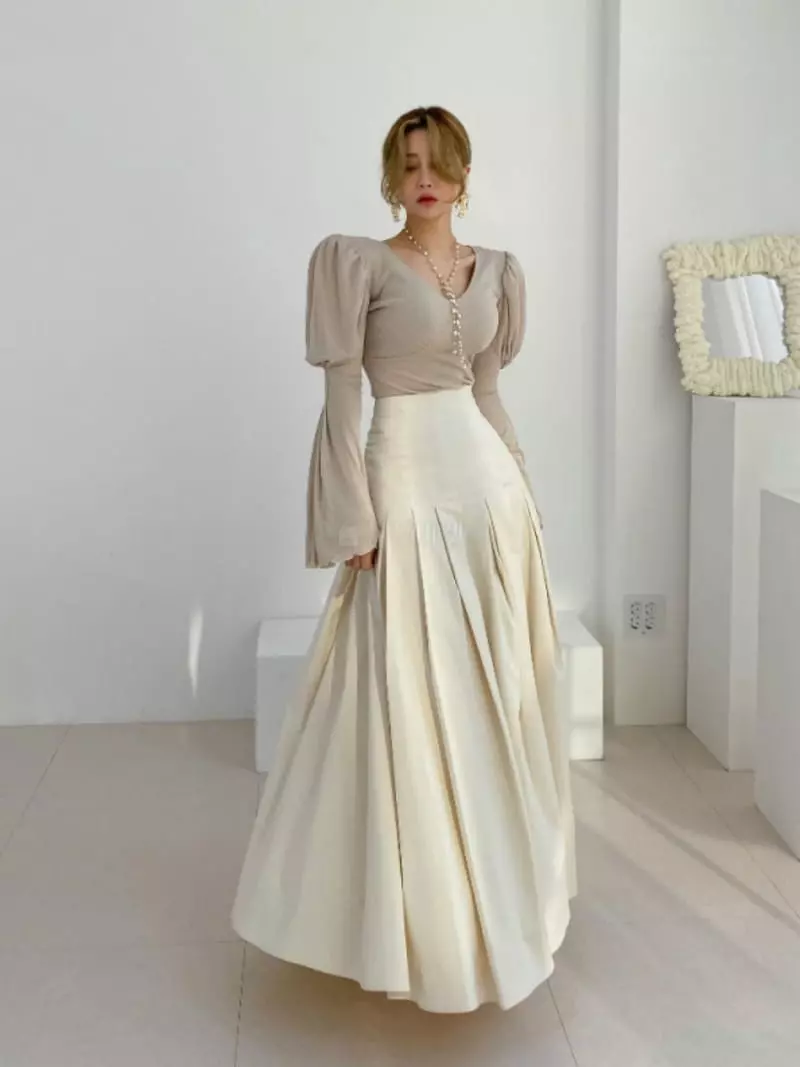Newtro_Mood - Korean Women Fashion - #momslook - Cellin Long Skirt
