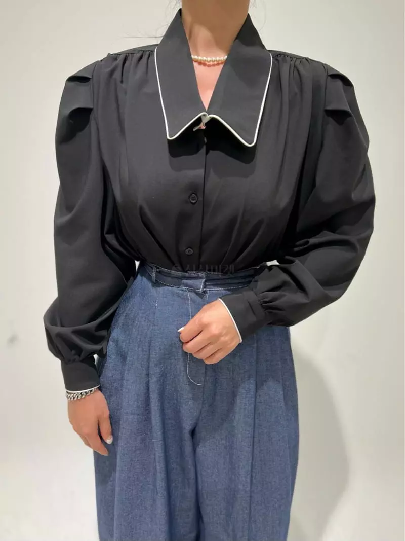 Newtro_Mood - Korean Women Fashion - #momslook - Pping Stripes Blouse - 6