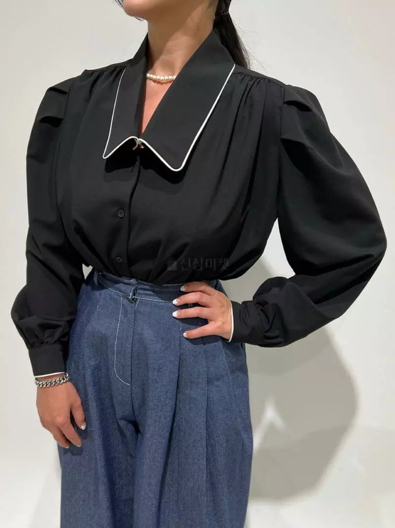 Newtro_Mood - Korean Women Fashion - #momslook - Pping Stripes Blouse - 8