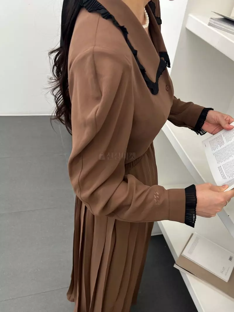 Newtro_Mood - Korean Women Fashion - #momslook - Belt Pleats One-piece - 5