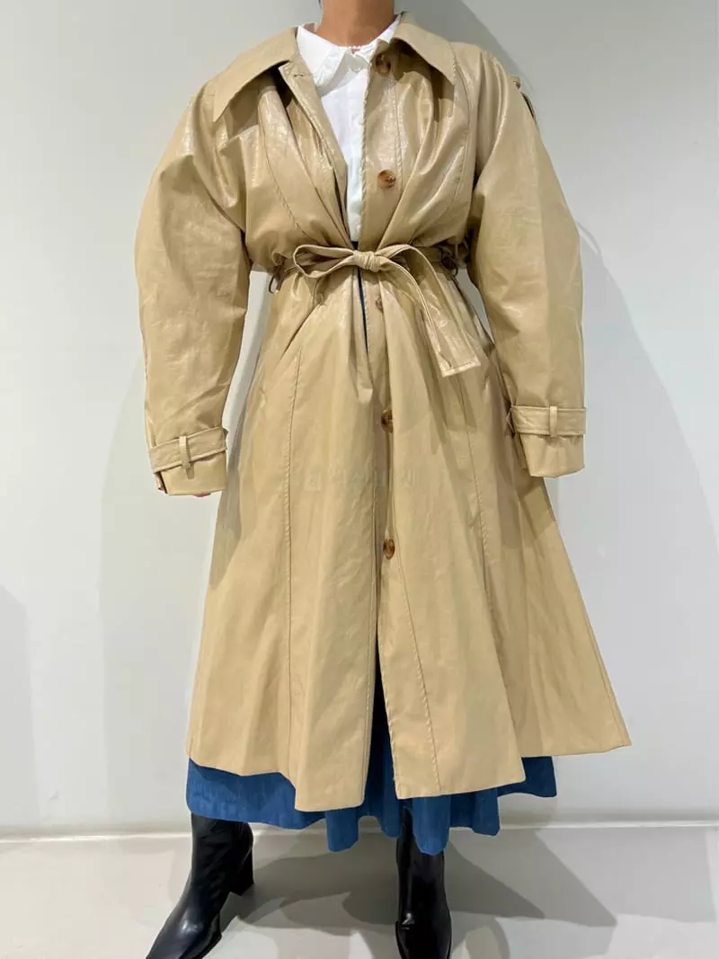 Newtro_Mood - Korean Women Fashion - #momslook - Leather Coat - 5