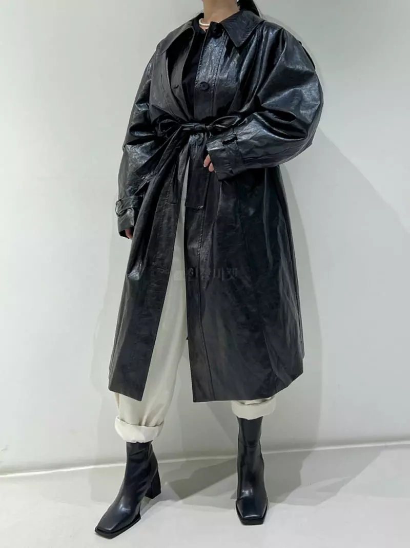 Newtro_Mood - Korean Women Fashion - #momslook - Leather Coat - 7