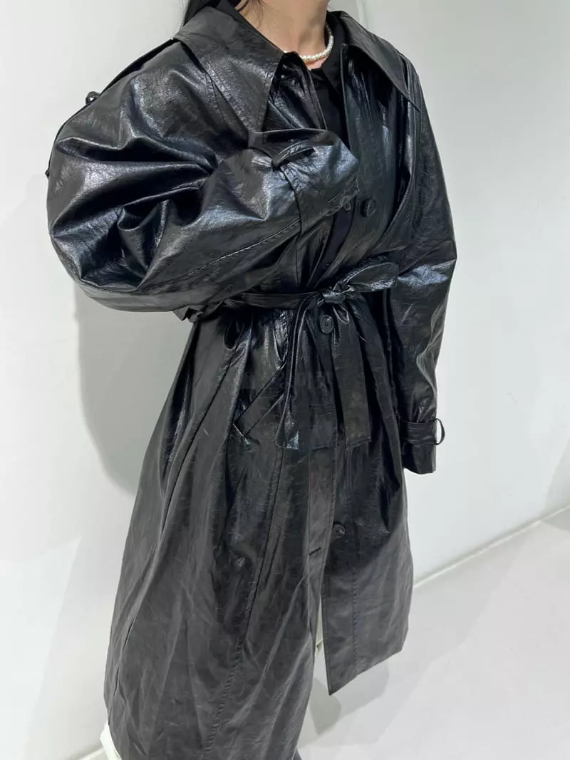 Newtro_Mood - Korean Women Fashion - #momslook - Leather Coat - 8