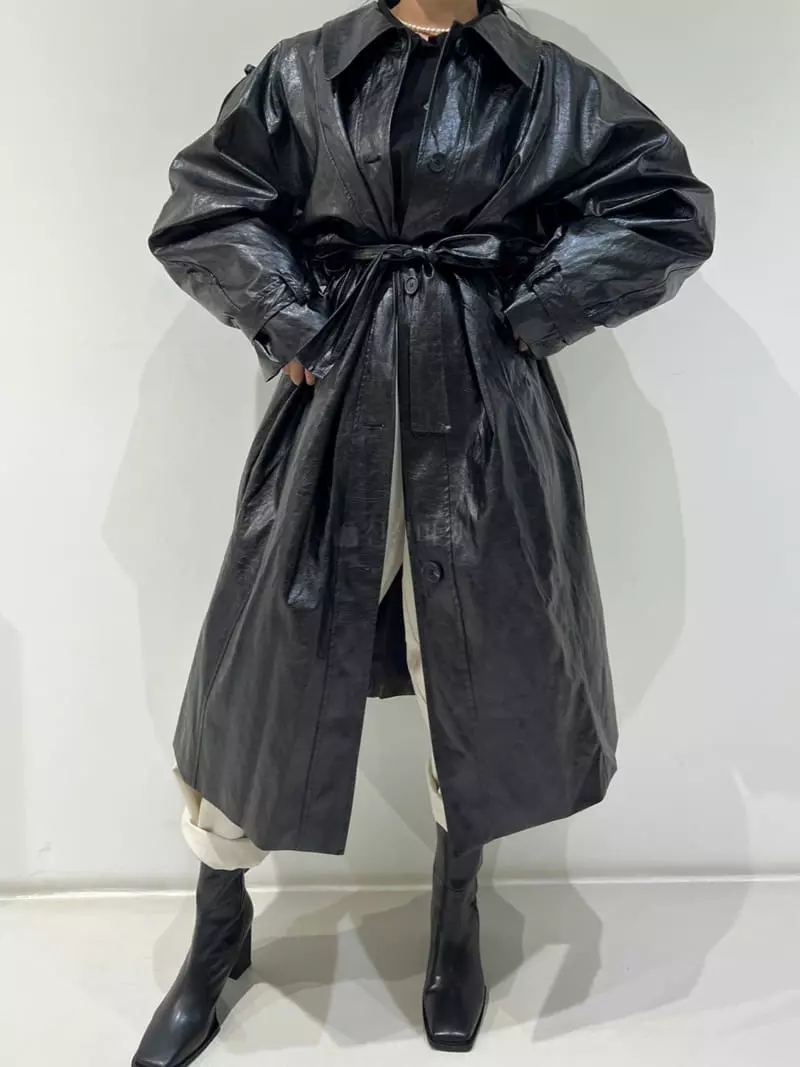 Newtro_Mood - Korean Women Fashion - #momslook - Leather Coat - 9