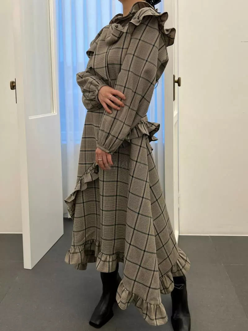 Newtro_Mood - Korean Women Fashion - #momslook - Checj Ribbon One-piece