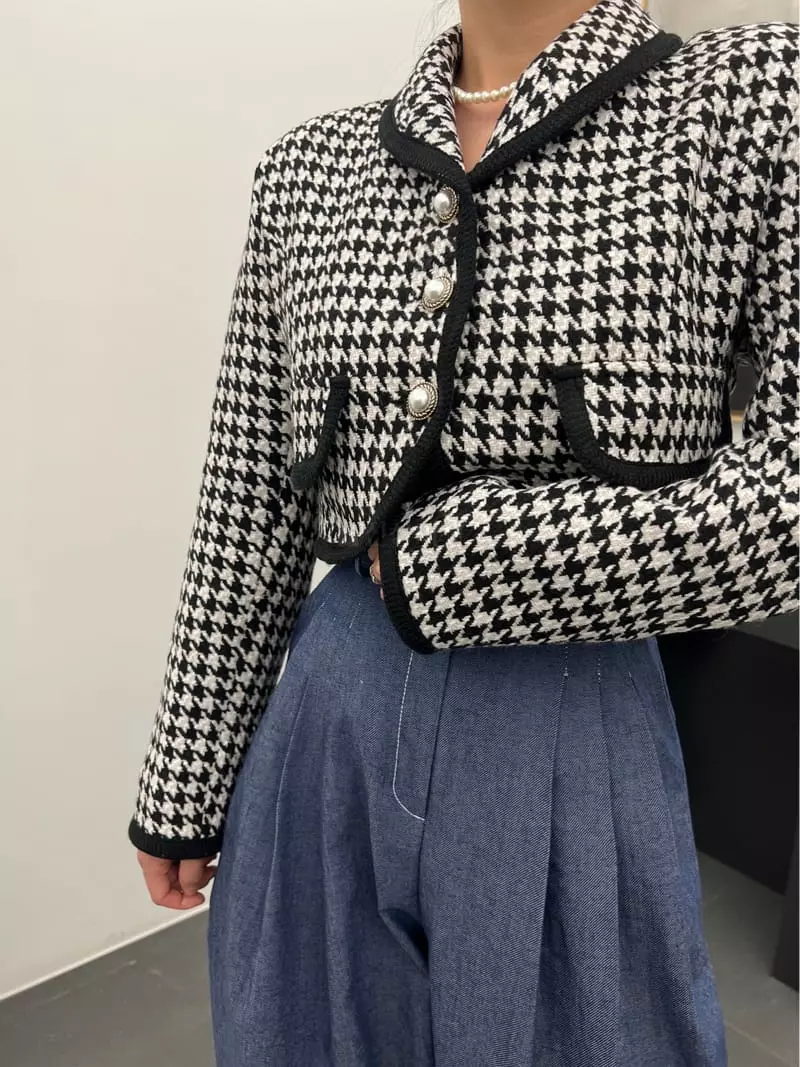 Newtro_Mood - Korean Women Fashion - #romanticstyle - Jebi Hound Short Jacket - 7