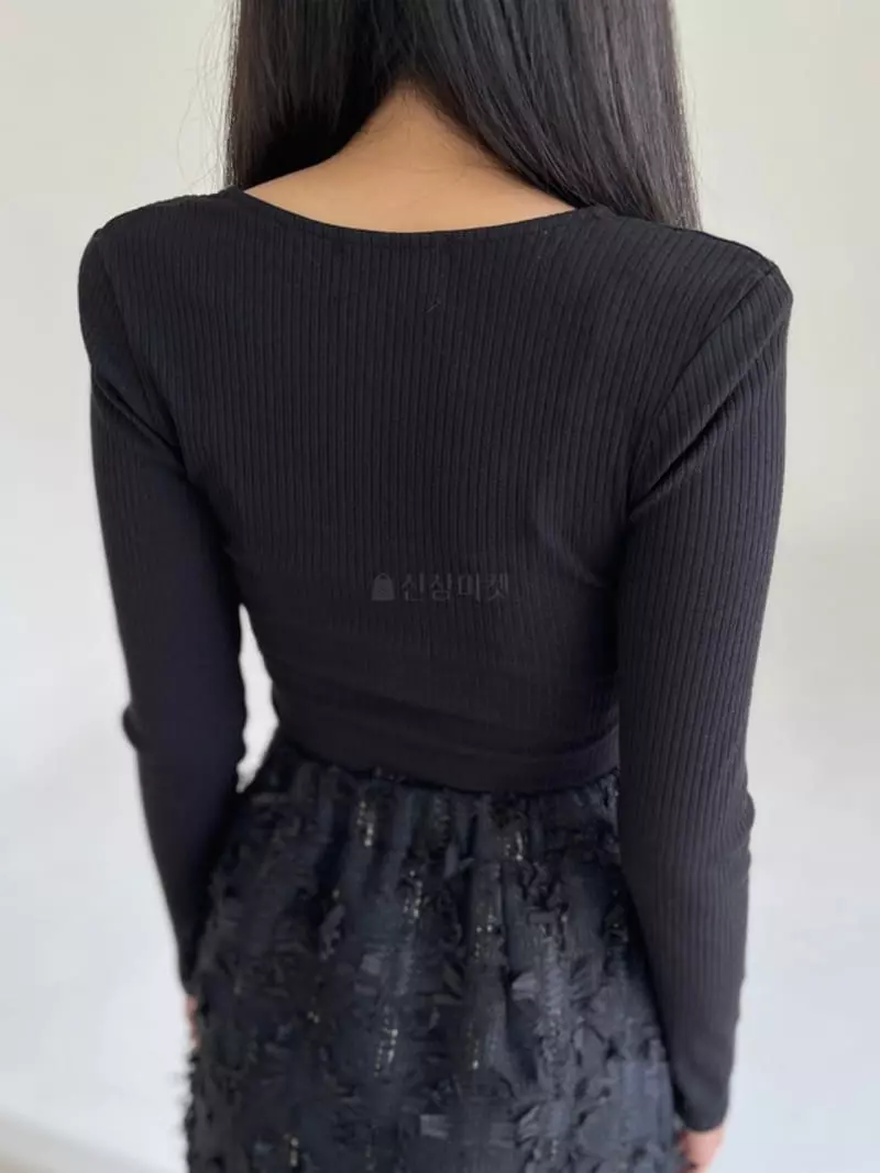 Newtro_Mood - Korean Women Fashion - #thatsdarling - Square Pad Rib Tee - 4