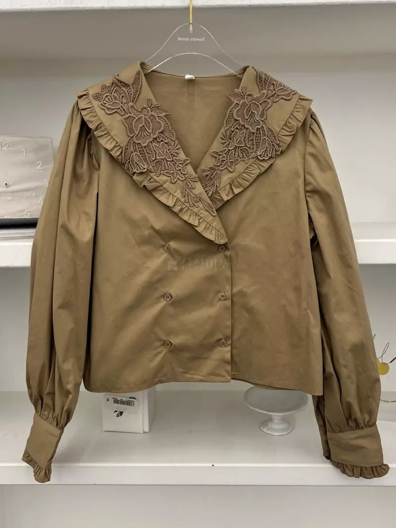 Newtro_Mood - Korean Women Fashion - #vintageinspired - Twill Motive Blouse - 9